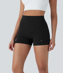 Halara UltraSculpt™ High Waisted Tummy Control Butt Lifting Ruched Shaping Yoga Biker Shorts 3'' with Pockets