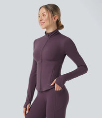 Halara UltraSculpt™ Mock Neck Push-Up Long Sleeve Thumb Hole Yoga Jacket with Pockets