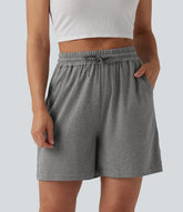 High Waisted Drawstring Casual Baggy Shorts 5'' with Pockets