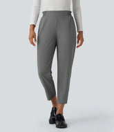 Halara Flex™ Mid Rise Frill Tapered Quick Dry Work Pants with Pockets-UPF40+
