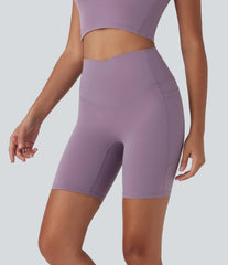 Halara UltraSculpt™ Cool Quick Dry High Waisted Tummy Control Shaping Yoga Biker Shorts 7'' with Pockets-UPF50+