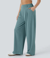 Breezeful™ High Waisted Pocket Wide Leg Baggy Flowy Solid Palazzo Quick Dry Casual Pants