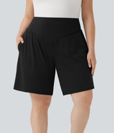 Plus Size SoftlyZero™ Airy High Waisted InstantCool Yoga Bermuda Shorts with Pockets