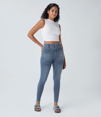 Halara Flex™ High Waisted Zipper Pockets Casual Skinny Jeans
