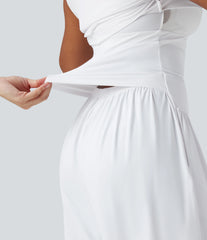 SoftlyZero™ Airy Halter Sleeveless InstantCool Yoga Overalls with Pockets-Easy Peezy-UPF50+