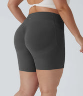 Plus Size Halara UltraSculpt™ High Waisted Scrunch Butt Lifting Tummy Control Shaping Training Biker Shorts 7'' with Pockets