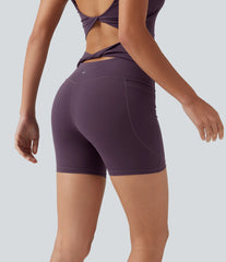 Halara UltraSculpt™ High-waisted Twisted-Back Yoga Biker Shorts 5'' with Pockets