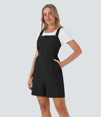 Water Repellent Wear-Resistant Zipper Pockets Camping Short Overalls