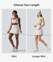 High Waisted Stripes 2-in-1 Bodycon Mini Golf Skirt with Pockets