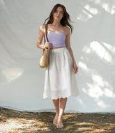 High Waisted Embroidery Eyelet Resort A-line Skirt