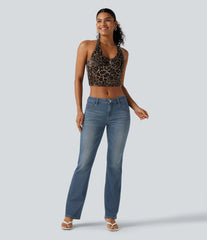 Halara Flex™ Low Rise Washed Bootcut Casual Jeans with Pockets