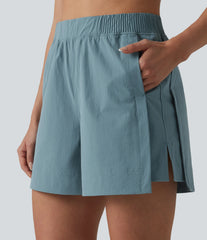 High Waisted Split InstantCool Tennis Shorts with Pockets-UPF50+
