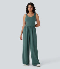 SoftlyZero™ Airy Wide Leg InstantCool Yoga Jumpsuit with Pockets-Easy Peezy