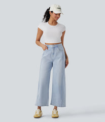 Halara Flex™ High Waisted Pockets Washed Casual Baggy Jeans
