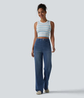 Halara Flex™ High Waisted Sculpted Lift Design Straight Leg Casual Jeans with Pockets