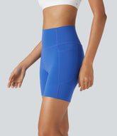 SpeedWave™ High Waisted Antislip Tummy Control Quick Dry Cycling Chamois Padded Biker Shorts 5'' with Pockets