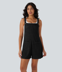 Pockets Casual Short Overalls