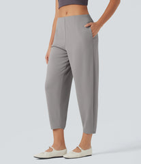 Halara Flex™ Mid Rise Tapered Crepe Work Pants with Pockets