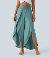 Breezeful™ High Waisted Back Waistband Pocket Palazzo Flowy Wide Leg Quick Dry Casual Pants