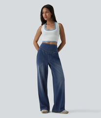 Halara Flex™ High Waisted Tummy Control Casual Baggy Jeans with Pockets