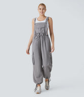 Drawstring Relax Casual Cargo Overall with Pockets