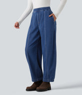 Halara Flex™ High Waisted Barrel Leg Casual Jeans with Pockets