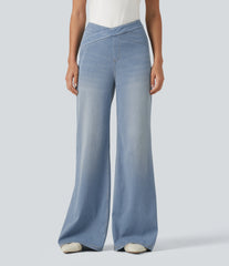 Halara Flex™ High Waisted Crossover Bootcut Casual Jeans with Pockets