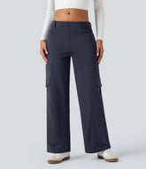 SoftlyZero™ Plush Thermal Mid Rise Work Straight-leg Pants with Pockets