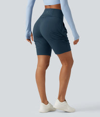 SoftlyZero™ Airy High Waisted Ruched InstantCool Yoga Shorts 7'' with Pockets
