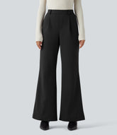 SoftlyZero™ Plush Thermal High Waisted Work Flare Pants with Pockets