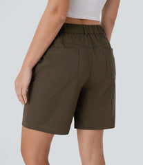 Water Repellent Mid Rise Zipper Pockets Hiking Shorts 7''