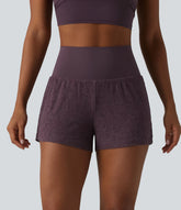 SoftlyZero™ High Waisted 2-in-1 Lace Workout Shorts 3'' with Pockets