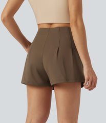 DayStretch High-waisted Decorative Buttons Casual Baggy Shorts 3'' with Pockets