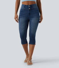 Halara Flex™ High Waisted Split Capri Casual Slim Jeans with Pockets