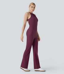 Halter Bootcut Stripe InstantCool Yoga Jumpsuit