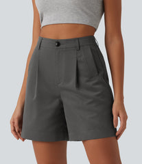High Waisted Casual Baggy Shorts with Pockets