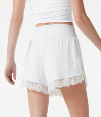 Softlyzero™ Airy High Waisted Tummy Control Lace Hem 2-in-1 InstantCool Running Shorts 3'' with Pockets-UPF50+