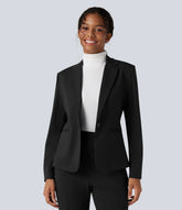 Halara Flex™ Suit Wrinkle Recovery Notched Collar Long Sleeve Slim Work Blazer with Pockets
