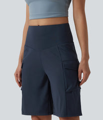 Mid Rise Cargo Yoga Baggy Shorts with Pockets