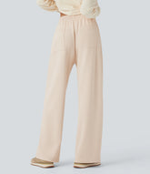 Mid Rise Straight Leg Workout Pants with Pockets
