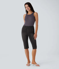 Halara Flex™ High Waisted Pocket Washed Pedal Pusher Casual Jeans
