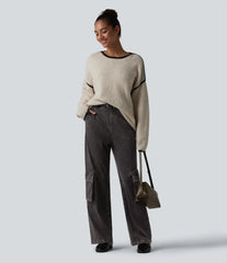 Halara Flex™ High Waisted Casual Cargo Bootcut Jeans with Pockets