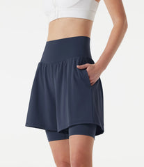 SoftlyZero™ Airy Super High Waisted 2-in-1 InstantCool Yoga Shorts 9'' with Pockets