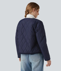 Reversible Long Sleeve Casual Sherpa Jacket with Pockets (Two Looks in One)