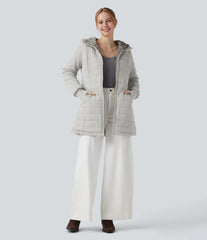 Hooded Zipper Long Sleeve Casual Sherpa Faux Fur hooded Jacket with Pockets