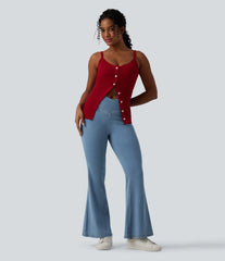 Halara Flex™ Crossover High Waisted Casual Flare Jeans with Pockets