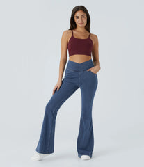 Halara Flex™ High Waisted Crossover Pocket Washed Casual Jeans