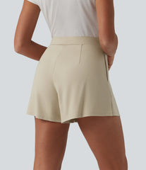 High Waisted Casual Shorts with Pockets