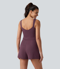 V Neck Built-in Bra Casual Romper with Pockets-Easy Peezy Edition
