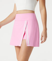 SoftlyZero™ Airy High Waisted 2-in-1 Color Block InstantCool Mini Yoga Skirt with Pocket-UPF50+